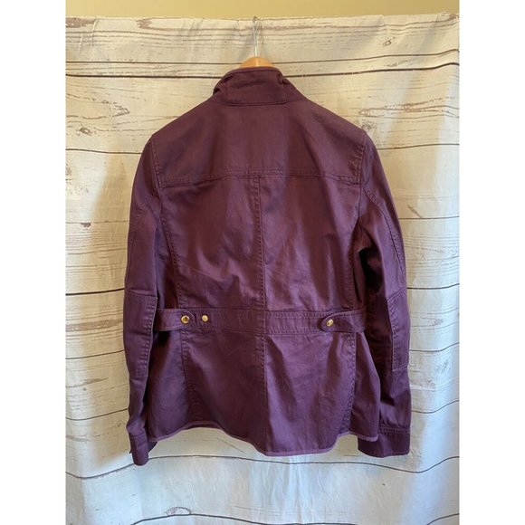 J. Crew Relaxed Boyfriend Field Zip Jacket Denim Plum Womens Medium Cotton - Picture 7 of 8